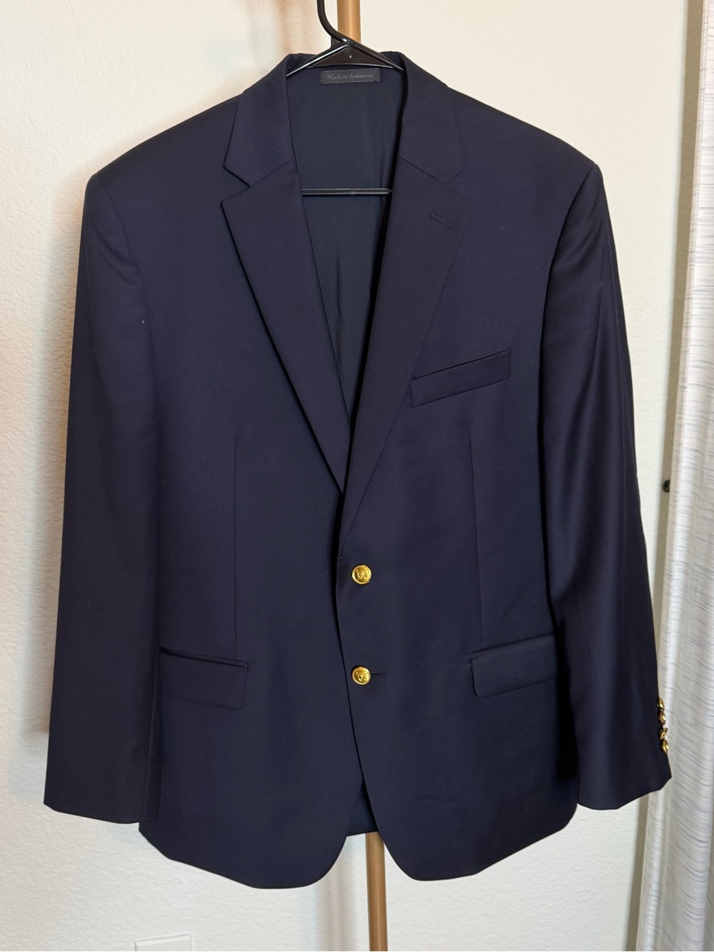 Lauren Ralph Lauren 100% Wool Men's Navy Blazer Gold Buttons